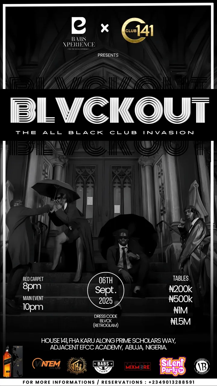 Blvckout, the all-black club invasion flyer