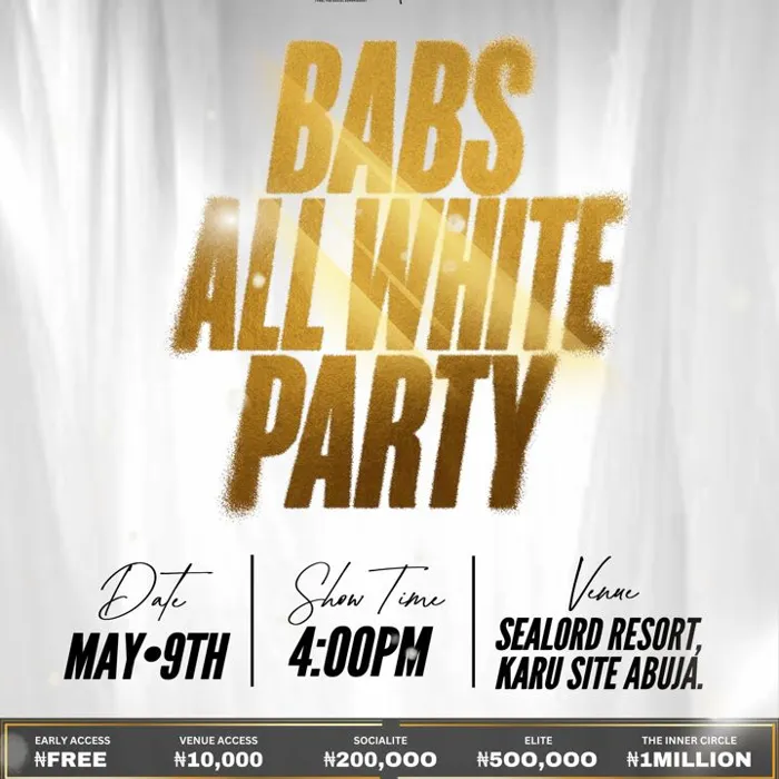 Babs All White Party title art